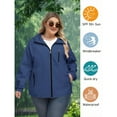 thumbnail image 6 of adviicd Plus Size Womens Rain Jacket with Hood Waterproof Raincoats Lightweight Packable Outdoor Trench Coat Navy, 5XL, 6 of 6