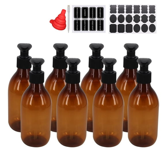 Botellas de loción con bomba de plástico zmybcpack, paquete de 8, 240 ml, color ámbar