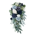 thumbnail image 2 of Elegantes ramos de novia para novia, cascada de flores rosas, flores hechas a mano. Azul, 2 of 9