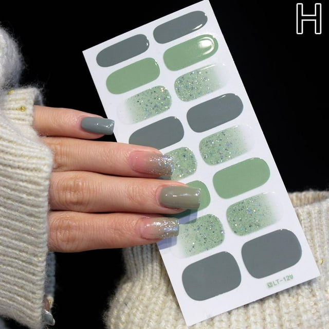 Poudre Pailletée Autocollant Ongle Dégradé de Couleur Imperméable stick Ongle