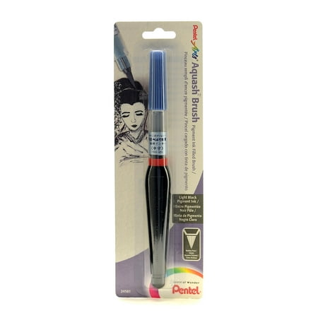 UPC: 0804551879920 | Aquash Water Brush medium fine point filled with light black pigment ink (pack of 2)