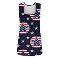 thumbnail image 4 of Summer Saving Wycnly Womens 4th of July Tank Tops Casual Pleated Hem Shirts Independence Day Tunic Vest Summer Fashion Star USA Flag Print Square Neck Sleeveless Blouse Dark Blue m, 4 of 4
