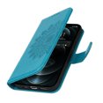 thumbnail image 6 of for  iPhone 12 Pro / 12 6.1" Wallet Case, with Hand Strap Embossed Mandala Pattern Flower Premium PU Leather Protective Full Flip Phone Case Cover for  iPhone 12 Pro / 12 6.1",Blue, 6 of 11