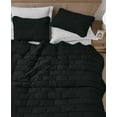 thumbnail image 3 of Chezmoi Collection George 3-Piece Jacquard Quilt Set King Size, Black Textured Woven Lightweight Rectangle Quilted Bedspread for All Seasons (1 Quilt 108x96 inches, 2 Shams), 3 of 9