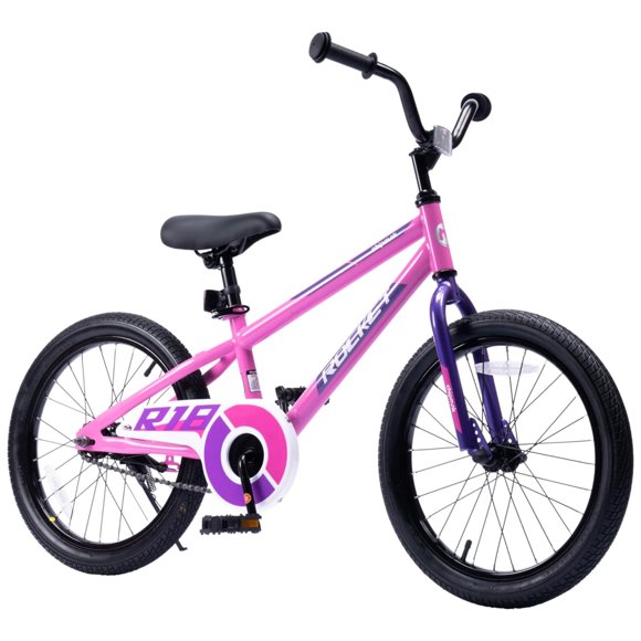 RoyalBaby Vélo de Sport pour Enfants Rocket d'Extérieur avec Béquille, 18 Pouces, Rose