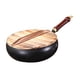 thumbnail image 3 of 945 Manual de sartén Wok Forjing Pan de hierro Mango de madera Mango multifuncional sin cocción con recubrimiento de cocción para acampar para la tapa de madera, 3 of 8
