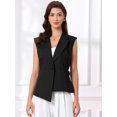 thumbnail image 4 of DARING DIVA Womens Business Blazer Vest Belted Dressy Sleeveless Blazer M Black, 4 of 5