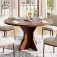 thumbnail image 2 of Kojooin Round Dining Table for 4-6 People, 47 Inch Circle Kitchen Table with Sturdy Pedestal Base, 2 of 7