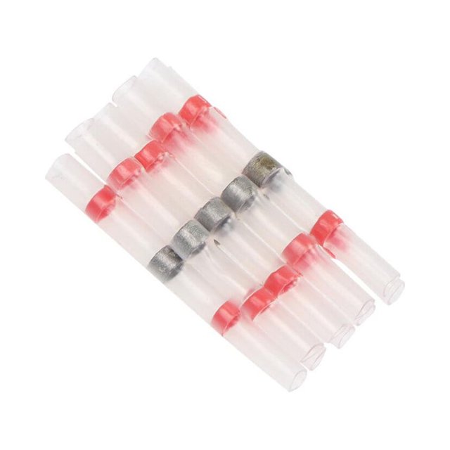 Matsuzay Conector de cable termorretráctil, empalme impermeable a tope DIY, Terminal de crimpado eléctrico, manga de tubo, herramientas Electrónica miscelánea Rojo 10PCS