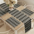 thumbnail image 2 of Ambesonne Geometric Table Runner & Placemats, Antique Monochromatic Art, Placemat 4 pcs + Runner 14"x90", Dark Brown and Ivory, 2 of 2