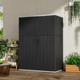 thumbnail image 4 of Vertical Outdoor Storage Cabinet with Floor, Lockable Plastic Shed for Garage, Bike, Tools, 57 . Outdoor Storage Box, 4 of 8