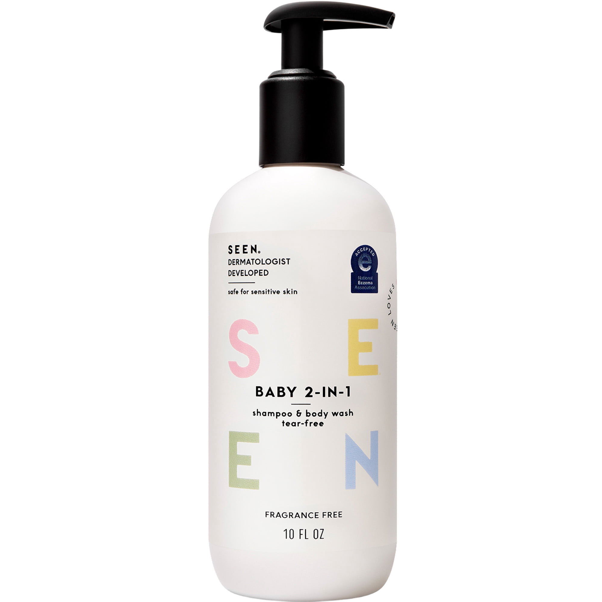 SEEN Baby 2-in-1 Shampoo & Body Wash – Fragrance-Free, Tear-Free & Non-Irritating – Dermatologist-Developed Gentle Cleanser for Sensitive & Eczema-Prone Skin - 10 fl oz