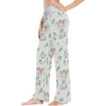 thumbnail image 2 of Women Pajama Pants Lounge Pants Long Stretch Comfy Sleepwear Cute Elephant Green Leaf, 2 of 7