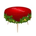 thumbnail image 2 of Duangreer Retro Red Christmas Round Tablecloth, Xmas Branches Decoration, Waterproof Wrinkle Resistant, Table Cover for Holiday Party, Dining, Indoor and Outdoor, 60''Round, 2 of 6