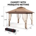 thumbnail image 3 of Mescukay 12'x12' Gazebo Outdoor Pop up Canopy Tent with Curtains and 144 Square Shelter for Patio, Backyard Party, with Mosquito Netting, 2-Tiered Vented Top, 3 of 8