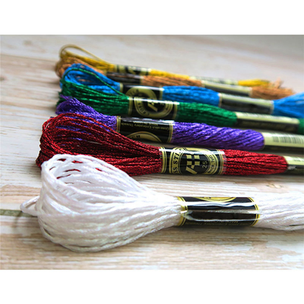 57Pcs Metallic Embroidery Skein Threads Multi-Color Embroidery Floss Glitter Embroidery Thread - Thread