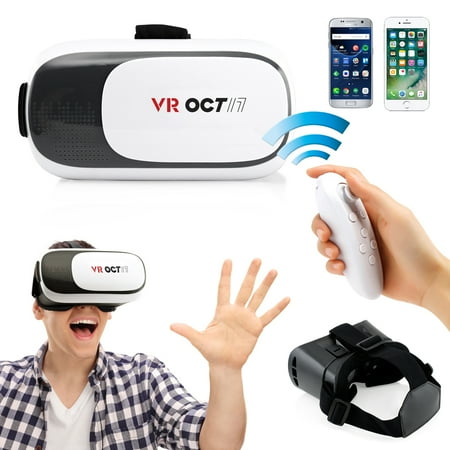 Oct17 VR 2.0 2nd Gen Virtual Reality 3D Glasses Goggle Headset with Bluetooth control remote For IOS Android Iphone 6 plus Samsung Galaxy