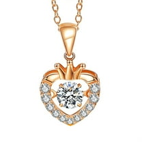 Guodhu Jewelry Heart Queen Style Gold-Plated Crown Necklace for Women, Gift for Christmas, Moissanite Necklace, Love Gifts for Birthday Valentine's Day
