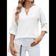 thumbnail image 3 of Blusa Informal con Cuello en V para Mujer, con Ojales, Bordada y Hueca, Ideal para Playa y Vestir. M, 3 of 10
