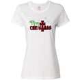 thumbnail image 3 of Inktastic Merry Christmas Buffalo Plaid Cross with Snowflakes Women's T-Shirt, 3 of 5