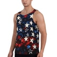 thumbnail image 2 of Cauagu Red Blue White Stars Print Men's Sleeveless Muscle Shirts,Tank Tops Quick Dry Workout Tank Top Gym Muscle Tee Fitness Bodybuilding T Shirt for Men-Small, 2 of 7