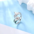 thumbnail image 2 of Jewmon 925 Sterling Silver Calla Lily Flower Ring for Women Adjustalbe Animal Hummingbird Stakable Wrap Ring Christmas Jewelry Gifts Idea for Her, 2 of 8