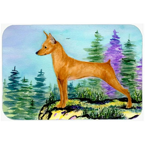 Caroline's Treasures Min Pin Glass Cutting Board Large