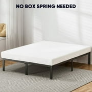 Queen Size Bed Frame Classic Metal High Platform Bedframes with Under-Bed Storage, 14 Inch High