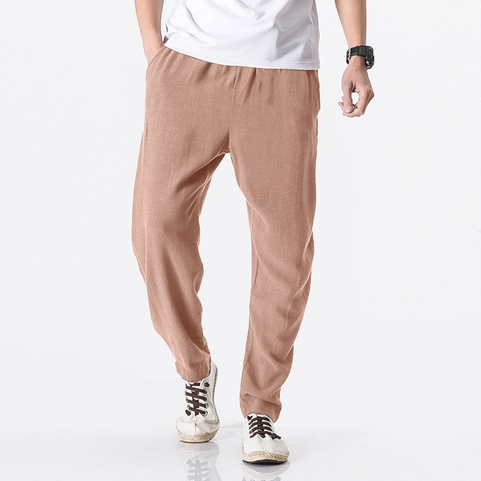 JHLZHS Mens Sweatpants Tall Xl Spring and Summer New Mens Linen Pants Mens Casual Pants Thin Large Size Loose Harlan Radish Pants Yoga Pants White Pants Men Casual Walmart