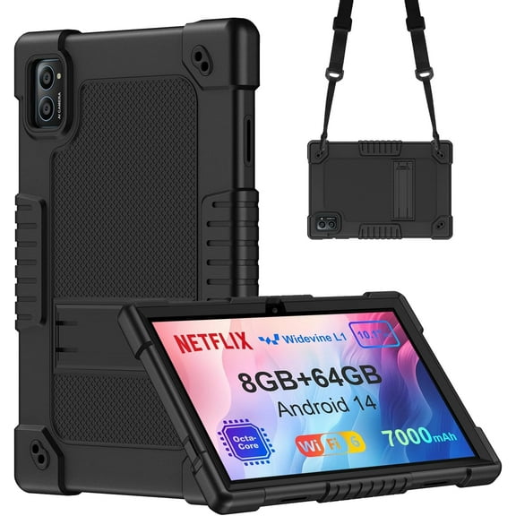 Hoibon for TabneraX Model UTbook 10 inch/for AWOW Model UTBook_14 10 inch Tablet Case Heavy Duty Cover Kids Friendly Case Built in Shoulder Strap Kickstand for TabneraX UTbook 10 inch (NavyPink)