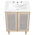 thumbnail image 5 of Calla 24" Perforated Metal Bathroom Vanity in White Oak, 5 of 11
