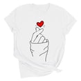 thumbnail image 6 of Yteetum Valentine Gifts Women's Valentine's Day T Shirts Oversized Crewneck Valentines Graphic Print Short Sleeve Shirt Womens Casual Solid Round Neck Plus Size Loose Fits Tee Top Summer Clothes, 6 of 6