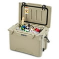 thumbnail image 1 of Costway 25 QT Portable Cooler Rotomolded Ice Chest Insulated Ice Box for 5-7 Days Tan, 1 of 10