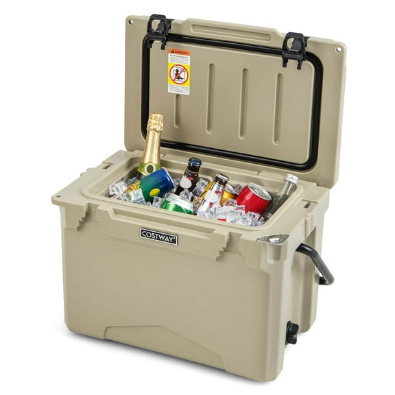 Costway 25 QT Portable Cooler, Tan