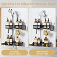 thumbnail image 3 of RGHJAR-Shower Caddy Hanging for Handheld Showerheads, Rustproof Hanging Shower Organizer with Soap Dish, Toothbrush Holder and Hooks, Over Showerhead Caddy for Bathroom, 3 of 4