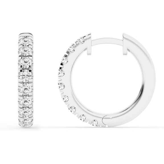 Unique Moments 1 Carat Round Lab Grown Diamond Hoop Earrings for Women in Sterling Silver Jewelry for Women (G-H,SI2-I1)