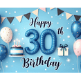 thumbnail image 3 of Yatrandify Decorative Design Happy 30th Birthday Party Backdrop Balloon Decoration Cake Decoration Celebration Banner for Birthday Party Indoor Decoration Photo Shoot, 3 of 7
