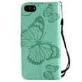 thumbnail image 6 of iPhone SE Case 2022/2020, iPhone 7/ 8 Wallet case, Allytech Pretty Retro Embossed Butterfly Flower Design PU Leather Book Style Wallet Flip Case Cover for Apple iPhone SE 2022/2020 - Green, 6 of 6