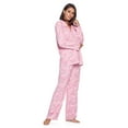 thumbnail image 3 of Casual Nights Women's Long Sleeve Rayon Button Down Pajama Set, 3 of 5