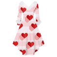 thumbnail image 5 of Valentine Dresses for Women Long Sleeve Casual V Neck Dress Love Heart Loose Oversized Dresses Light pink L, 5 of 5