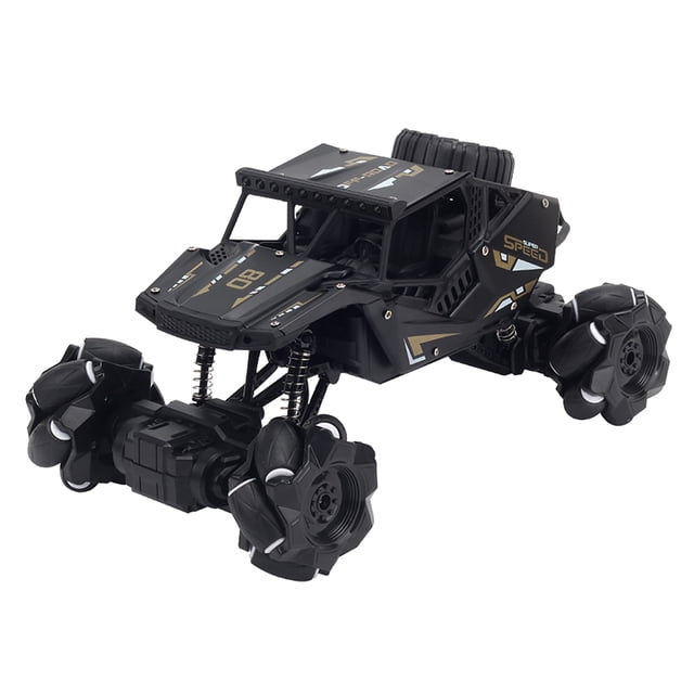 Vogacara Coche de carreras con control remoto, camión giratorio de 360 grados, juguetes para interiores y exteriores Kits de construcción modelo Negro