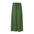 thumbnail image 6 of Jdkau Skirts for Women Flowy Summer Skirts High Waist A Line Skirt Casual Floral Boho Skirt Long Skirts for Women Trendy（Dark Green,L）, 6 of 8
