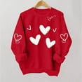 thumbnail image 7 of Craaazy Women's Round Neck Valentines Printed Sweatshirts Heart Graphic Long Sleeved Tops Gifts, 7 of 7