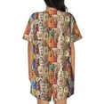 thumbnail image 6 of Fuzoiu Funny Dogs Family Print Women's Short-Sleeved Pajama Set,Lounge Sleepwear Set,Womens Pajama Sets 2 Piece,Button-Up Top and Shorts with Pockets-3X-Large, 6 of 7