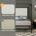 thumbnail image 3 of Euroco Metal Queen Size Canopy Bed with Upholstery Headboard, Black, 3 of 8