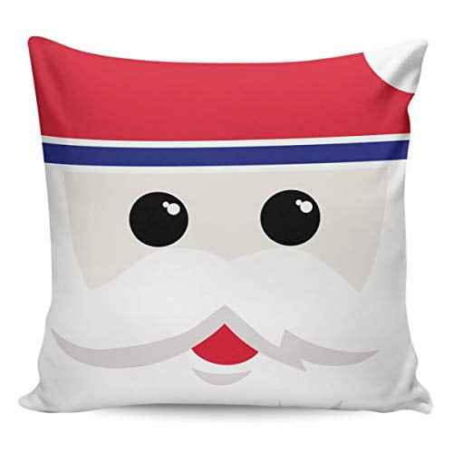 Fortunehouse8 Cotton Linen Square Throw Pillow Case Cute Cartoon Christmas Santa Beard Cushion Cover Pillowcases Home Decoration For Sofa Waist Bed Chair Car 16 X 16 Inches Walmart Com Walmart Com