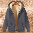 thumbnail image 2 of Hoodies for Men Heavyweight Fleece Sweatshirt - Full Zip Up Thick Sherpa Lined Winter Jackets with Pockets Warm Loose Fit Fashion Solid, 2 of 3