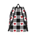 thumbnail image 3 of Daiia Heart Black Buffalo Plaid Gingham Vintage Canvas Backpack for Men and Women ,Hiking Backpack,Travel Laptop Bag for School,Large Capacity Backpack, 3 of 8