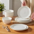 thumbnail image 5 of Vancasso 12pcs Dinnerware Sets, Ceramic Kitchen Plates and Bowls Sets, Minimalist Round Style Dinner Set For 4, Microwave & Dishwasher Safe, 5 of 8