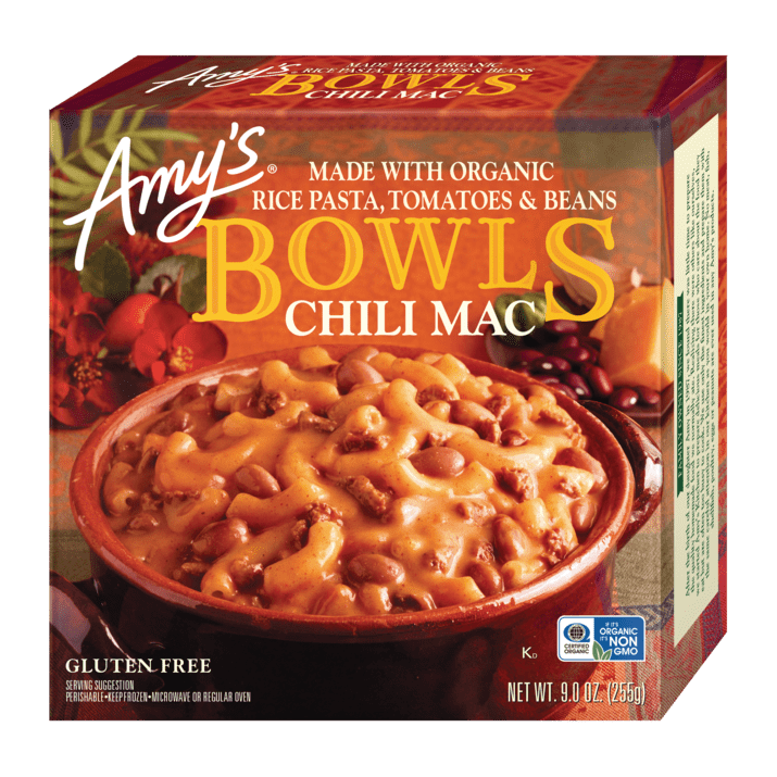 Amy's Frozen Bowls, Chili Mac, Gluten Free, 9Ounce